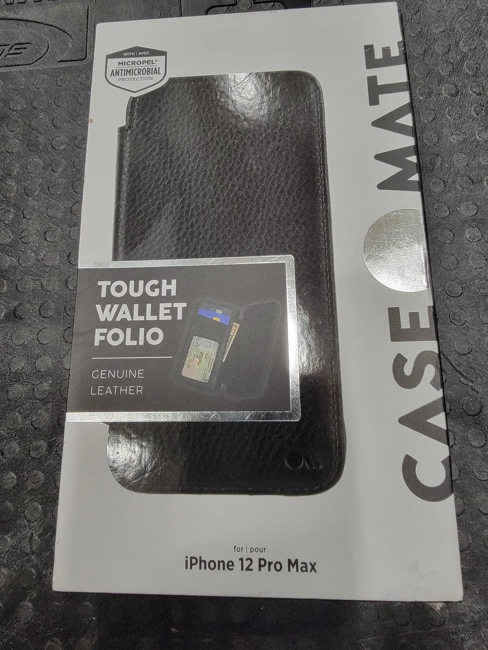 Case-Mate Tough Wallet Folio Genuine Leather Case for iPhone 12 Pro Max - Black